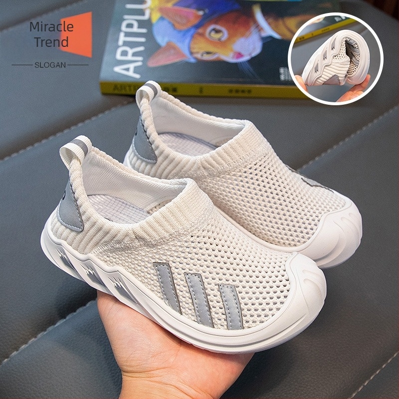 Gyerekeknek készült lélegző mesh tornacipő slip-on, puha talppal, csúszásmentes, uniszex, tavasz–ősz 2026