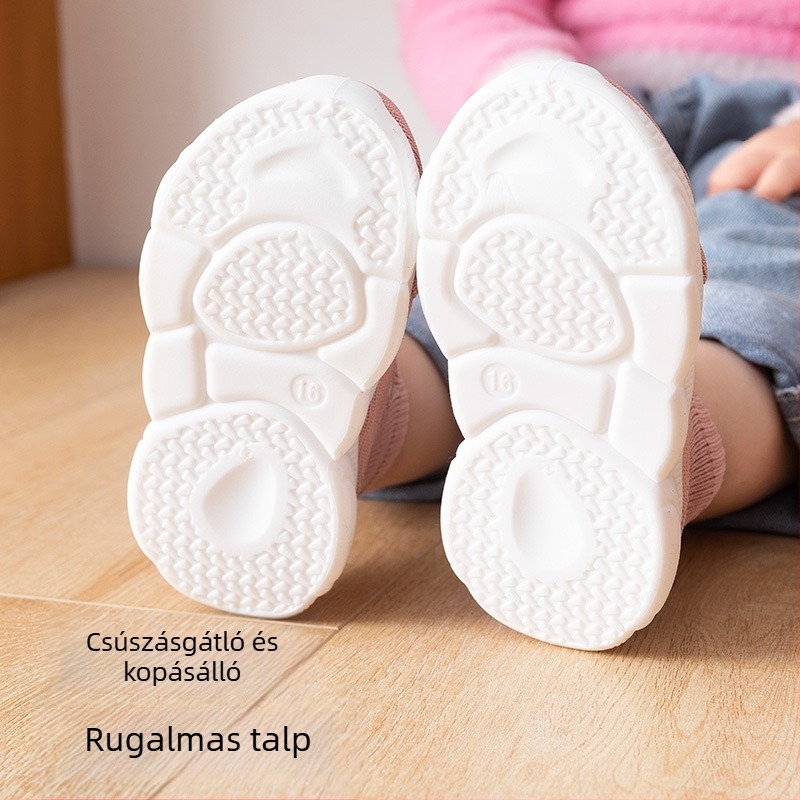 Baba- és totyogó cipő, légáteresztő hálós felső, csúszásmentes puha talppal, belső és külső használatra, 12–36 hónapos korosztály, hétköznapi vászoncipő