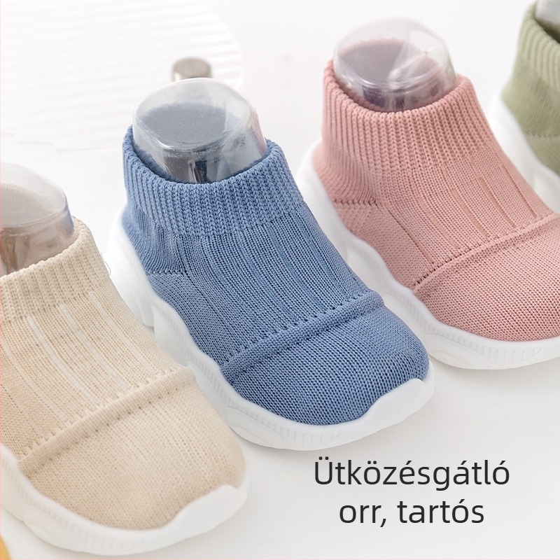 Baba- és totyogó cipő, légáteresztő hálós felső, csúszásmentes puha talppal, belső és külső használatra, 12–36 hónapos korosztály, hétköznapi vászoncipő