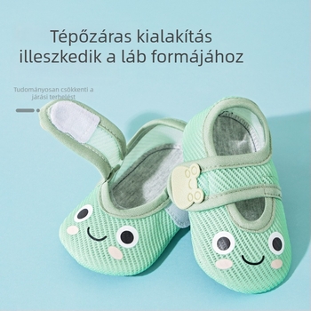 Baba beltéri járócipő, lélegző, csúszásmentes, rajzfilm mintás, nyárra