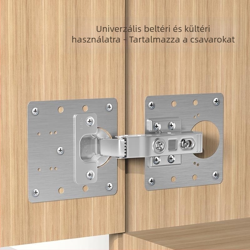 Rozsdamentes acél pántjavító lemez szekrényekhez és ruhásszekrényekhez – ajtócsukló javító kiegészítő, modern minimalist dizájn