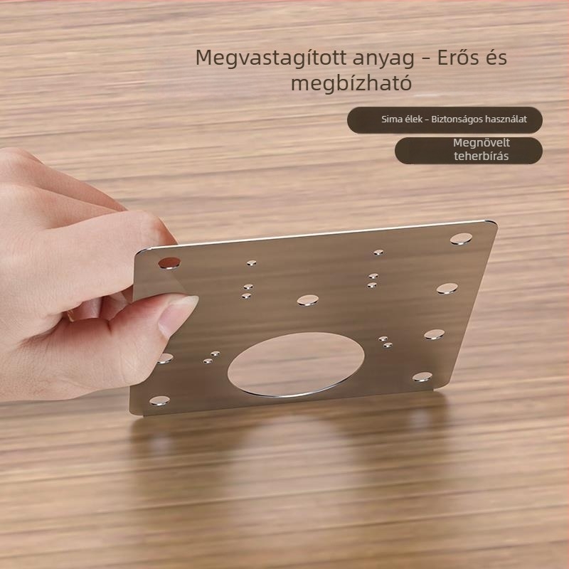 Rozsdamentes acél pántjavító lemez szekrényekhez és ruhásszekrényekhez – ajtócsukló javító kiegészítő, modern minimalist dizájn