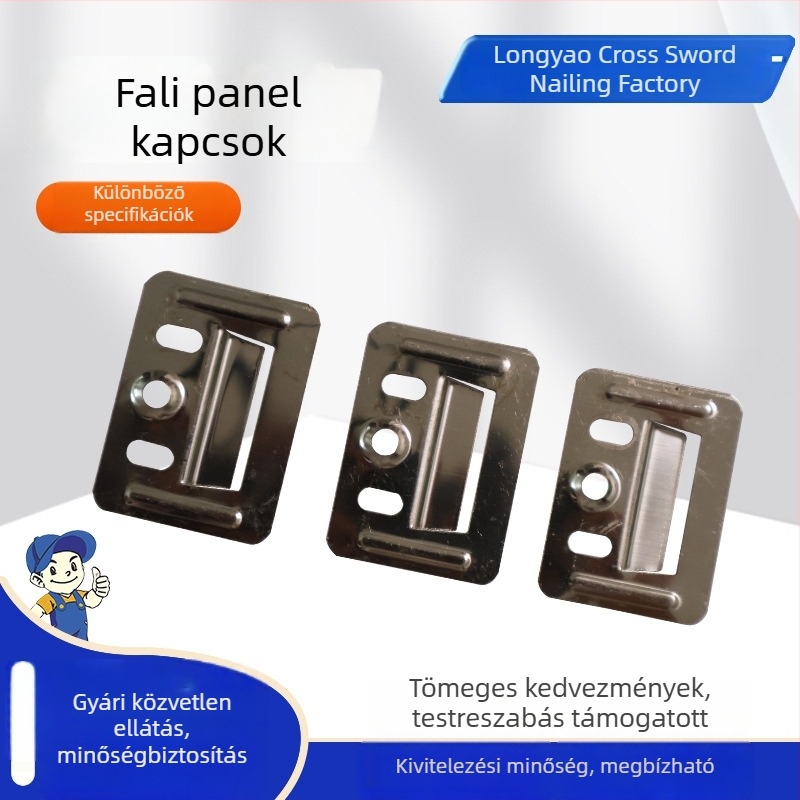 Rozsdamentes acél falpanel rögzítő klipsz
