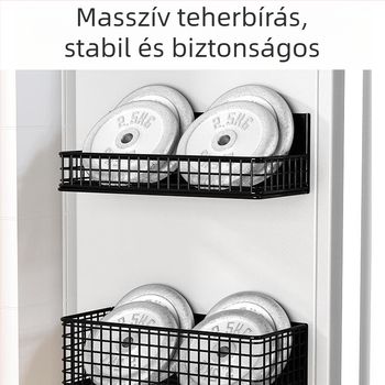 Konyhai mágneses falra szerelhető tároló, papírzsebkendő tartóval és fűszertartóval