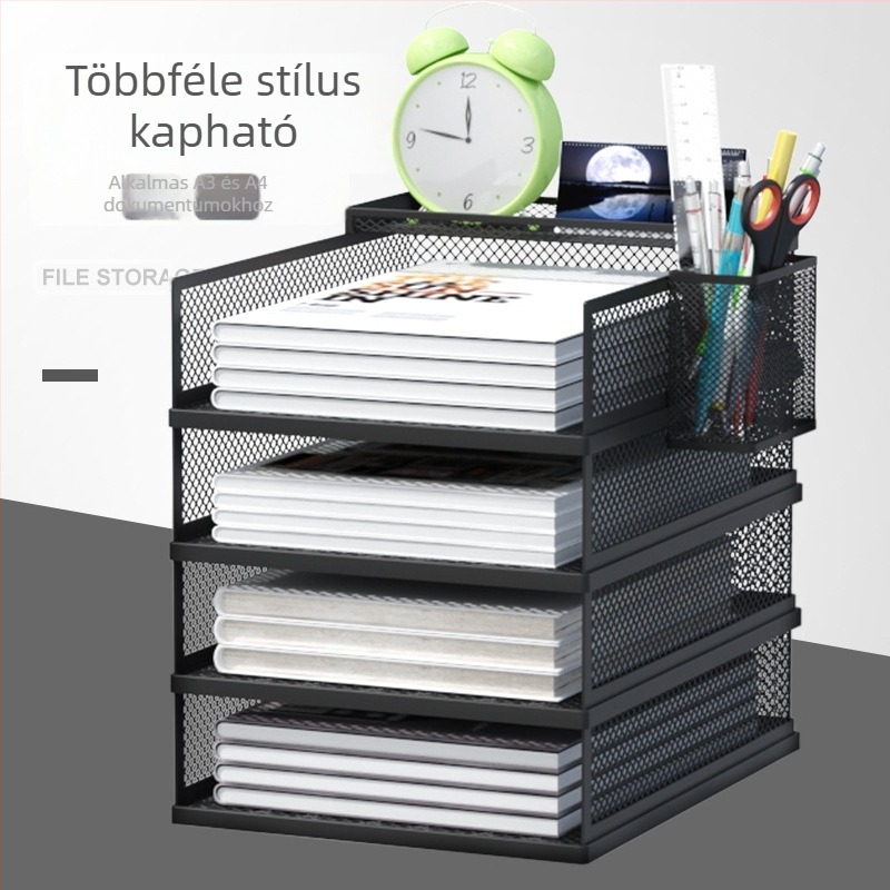 A3-as asztali fém irattartó – többszintes irodai dokumentum rendező