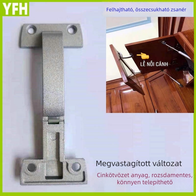 Összecsukható szekrényajtó csukló, cinkötvözetből, rugós mechanizmussal