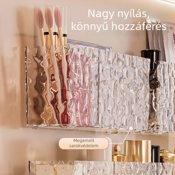 Fali mosdó-tükrös szekrény fürdőszobához kozmetikai tárolóval és rúzs rendezővel