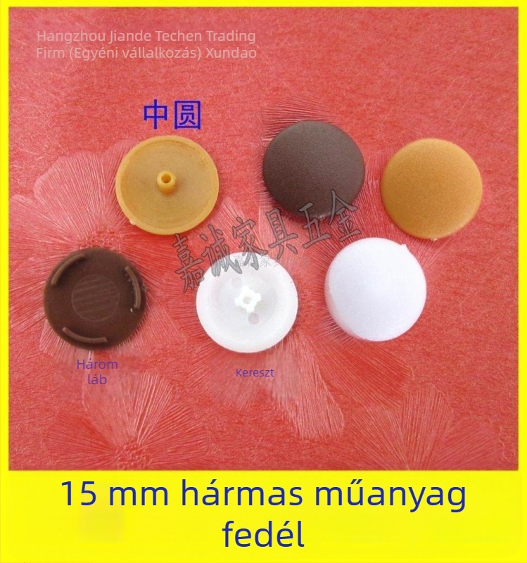Bútorokhoz való lyukfedő, három az egyben, dekoratív sapka Phillips csavarokhoz, 4 mm és 15 mm