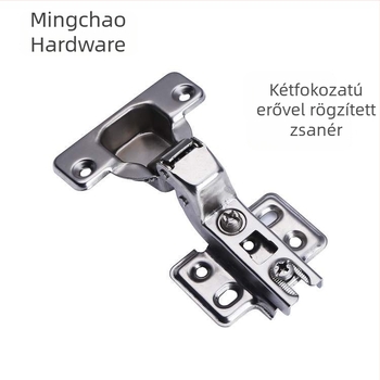 Hideg-hengerelt acélból készült szekrényzsanér, szabványos rögzítés, kétfokozatú erő, modell Mc-861, tömeg 48-60 g