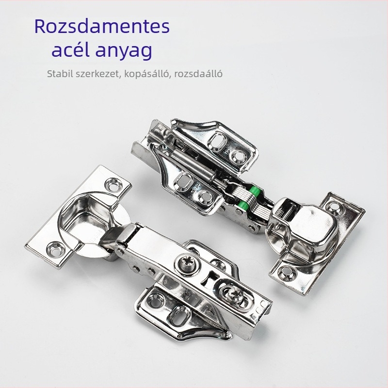 304 rozsdamentes acélból készült, tömör kétszakaszos erőpánt ajtóhoz, 15–21 mm vastag panelhez, hidraulikus csillapítással, kopás- és sérülésálló, széles hajlítású dizájn