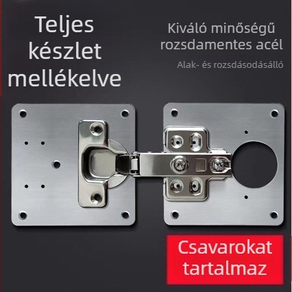 Szekrényajtókhoz való csukló szerelőlemez – javító és rögzítő lemez a csuklófuratokhoz