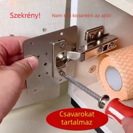 Szekrényajtókhoz való csukló szerelőlemez – javító és rögzítő lemez a csuklófuratokhoz
