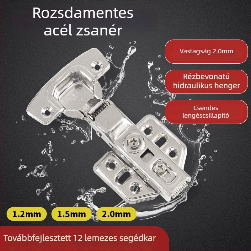 Rozsdamentes acélból készült, levehető szekrényajtó-pánt, hidraulikus csendes csillapítással, 304-es minőség, modern minimalist stílus