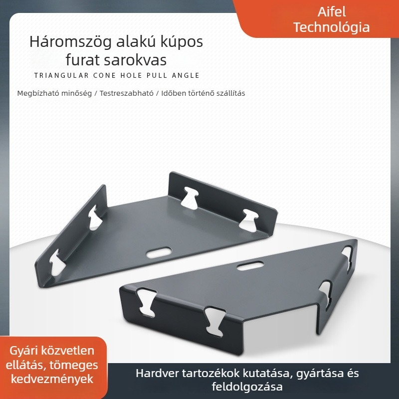 Egyedi rozsdamentes acél sarokvasak, többfunkciós háromszög alakú, trapezoidális bútorkapcsolók, vastított fém alkatrészek