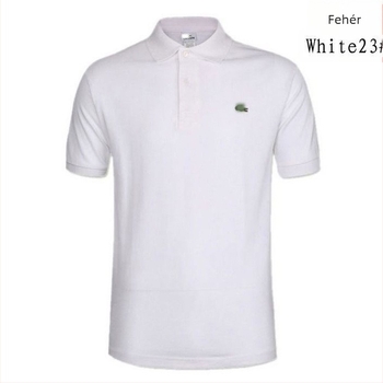 French Fish hímzett pamut polo, egyszínű, rövid ujjú, galléros, üzleti-casual polo, klasszikus