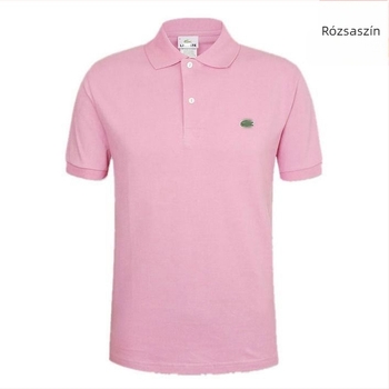 French Fish hímzett pamut polo, egyszínű, rövid ujjú, galléros, üzleti-casual polo, klasszikus