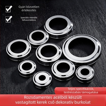 Egyedi dekoratív korláttakaró 50 mm-es kör keresztmetszetű csőhöz, vastított 201-es rozsdamentes acél korláttokkal