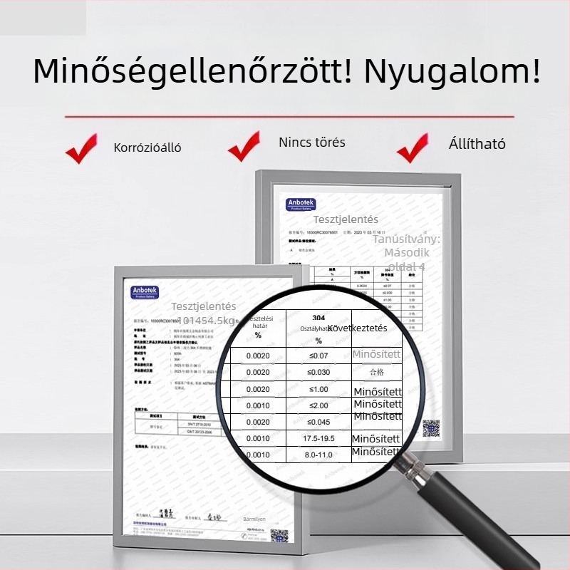 2,0 mm vastagságú rozsdamentes acélból készült pánt szekrény- és gardróbajtókhoz, hidraulikus rugócsillapítóval, modell ZH-699
