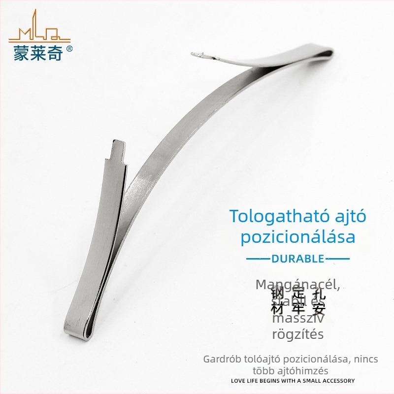  Titániumötvözetű alsó sín pozicionáló elem tolóajtókhoz, rozsdamentes acél ruhásszekrény hornyás vezetősínhez tartozó határ- és csillapítóelem