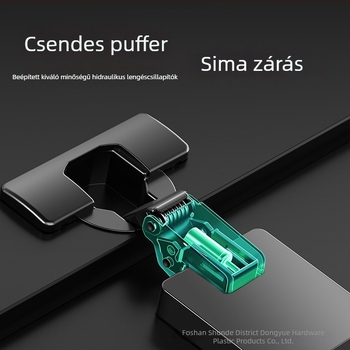 Háromlépcsős csillapító csuklópánt 0°-os szöggel, grafit-gun színű felület, szekrény- és garderobaajtókhoz, vastag és vékony panelekhez