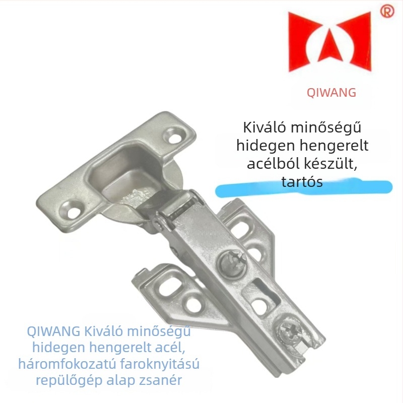 Qiwang kiváló minőségű hidegen hengerelt ac kétfokozat erővel nyíló ajtózsanér, 35 mm-es csésze, nikkelezett