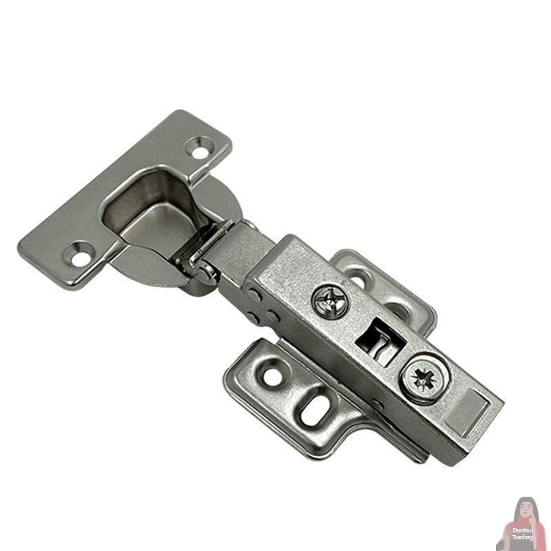 Kopáscsillapítós zsanér fából készült ajtókhoz, 40 mm oldallap, 170 mm ajtólap, nagy csap, furat nélküli szerelés, 36° szög, kettős zsanérfedél, rozsdamentes acél