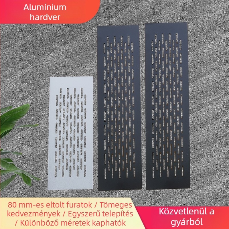 80 mm-es alumíniumötvözet lélegző háló ruhásszekrényhez, téglalap alakú szellőzőfelület