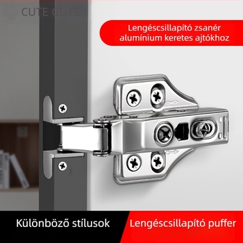 Gut alumínium keretes ajtópánt, ajtókhoz alumínium keretű és üveges szekrényekhez, hidraulikus csillapító és rugó