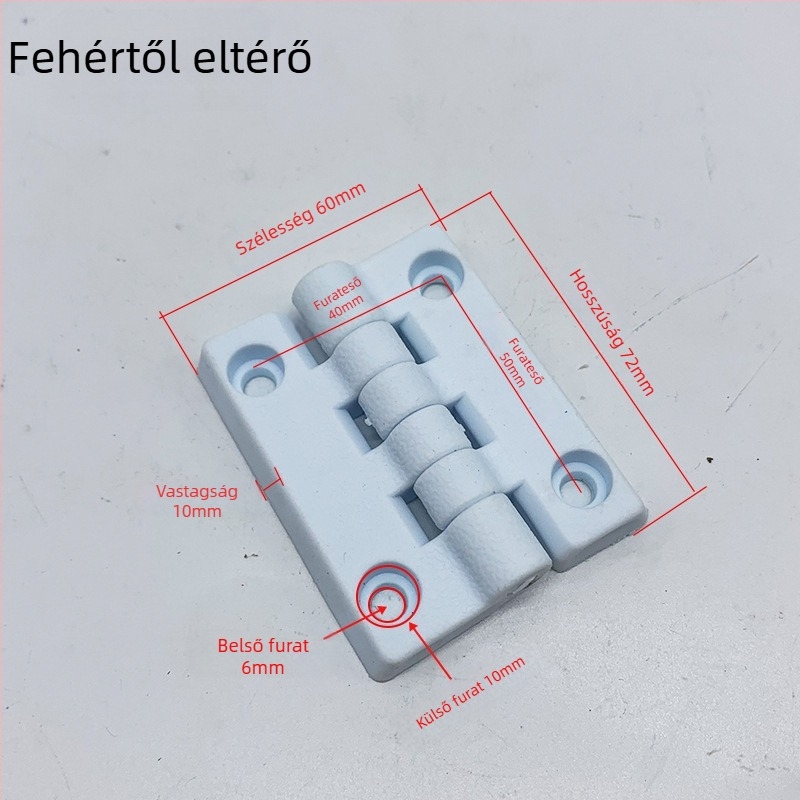 Plasztikus PP zsanér elektromos szekrényekhez, ipari zsanér, 103x83x12 mm