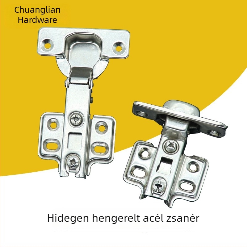 Chuanglian 261 Hidegen hengerelt acélból készült fix pánt gardrób és szekrényhez, nagy, közepes és egyenes hajlítással, hajlékony rugós pánt, modell DSW-JL