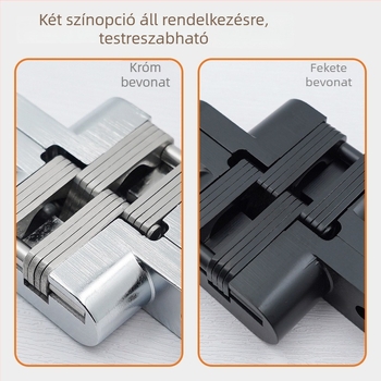 Rejtett keresztpánt sík ajtókhoz, láthatatlan, forgó csuklós zsanér, fekete, nagy tengely, csillapítás