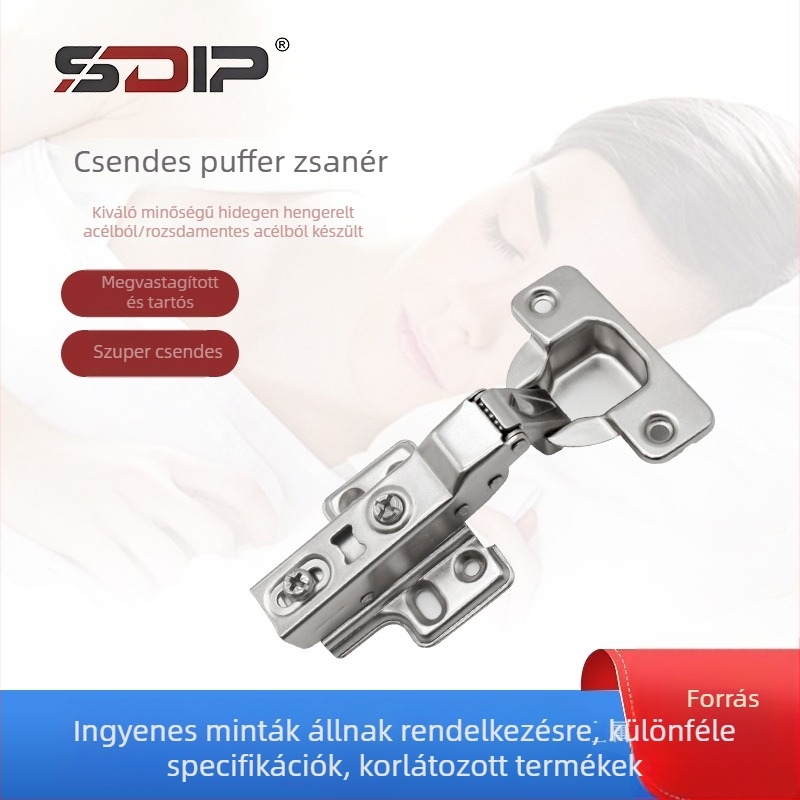 SDIP 35 mm-es rozsdamentes acél szekrényajtó-pánt hidraulikus csillapítóval