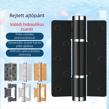 Rejtett ajtópánt hidraulikus csillapítóval, rejtett rugóval, automatikus zárás ajtózáró mechanizmussal és pozicionáló pánttal