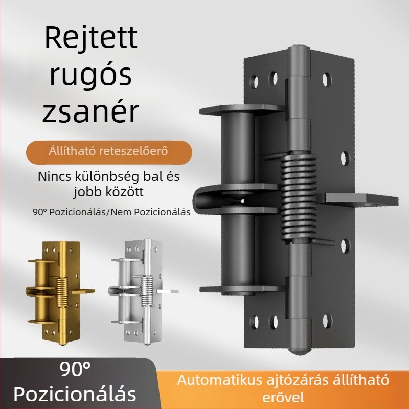 Rozsdamentes acélból készült rugós ajtózáróval és visszahúzódó rugóval, 90°-os pozícionálás ajtókhoz, ablakokhoz és szekrényekhez