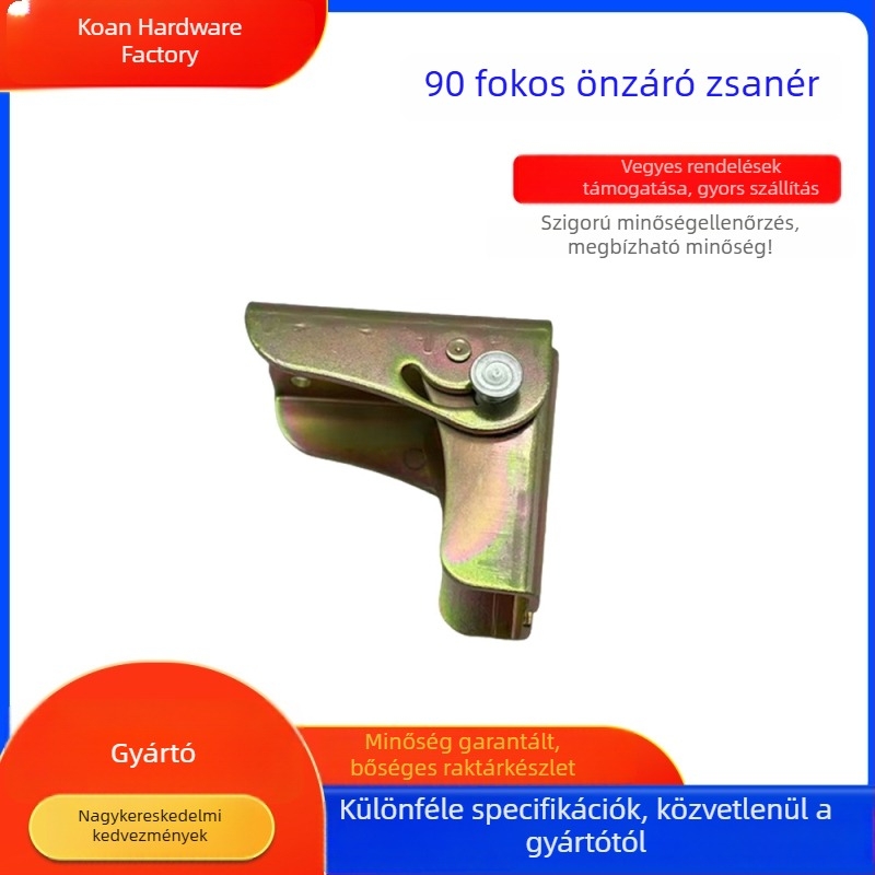 90°-os önzáró összecsukható csukló asztalok és székek számára; kávézóasztal; japán stílusú csuklópánt; négyzetes záró összecsukható csukló