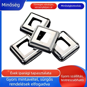 Egyedi gyártású, 304 rozsdamentes acélból készült négyzet alakú díszfedél lépcsőkorlátokhoz, négyzet alakú csövekhez, csavarfedőkhöz és oszlopnyílásokhoz