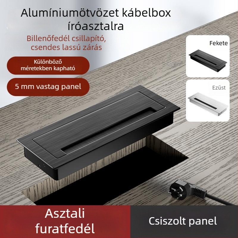 Alumínium ötvözet kábellyuk fedél téglalap alakú íróasztalhoz és TV-szekrényhez