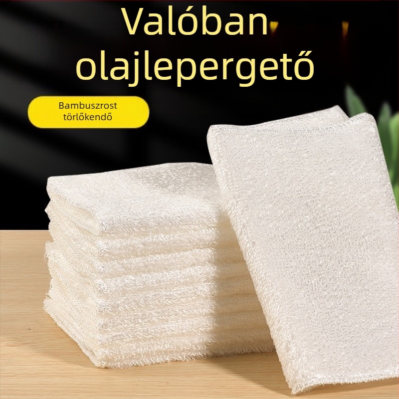 Bambusz rostból készült mosogató kendő – konyhai használatra, könnyen tisztítható, szálmentes, olajat felszívó és vízfelvevő.