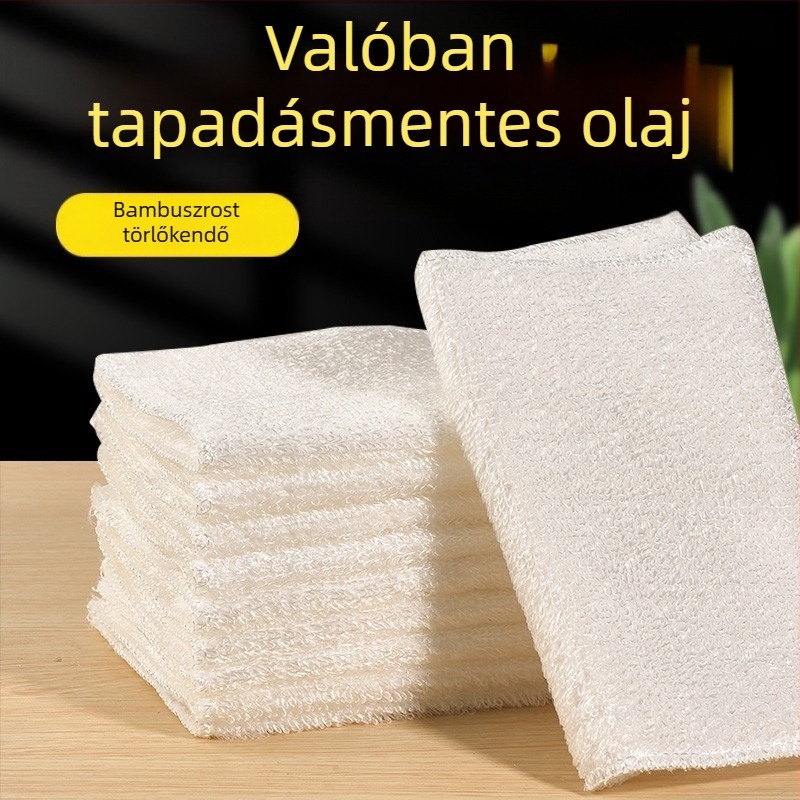 Bambusz rostból készült mosogató kendő – konyhai használatra, könnyen tisztítható, szálmentes, olajat felszívó és vízfelvevő.