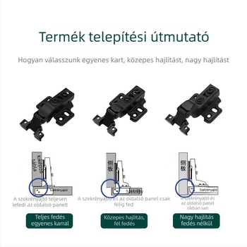 Alumínium keretes üveg szekrény ajtó pánt hidraulikus csillapítással, keskeny él, csendes működés