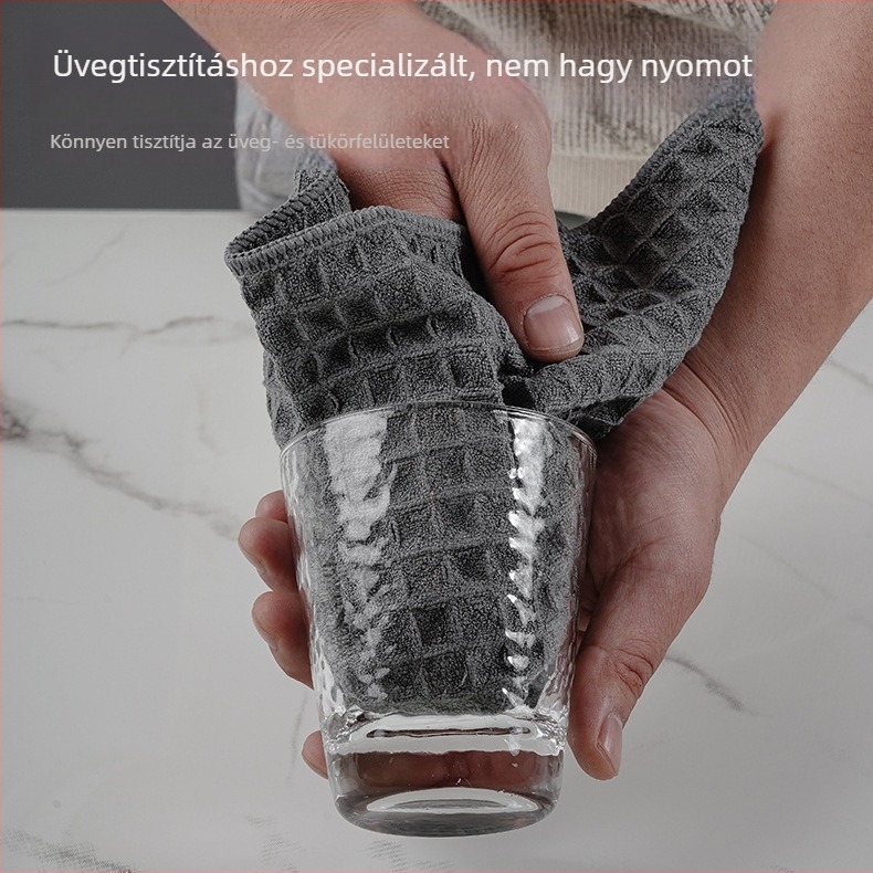 Prémium waffel szövésű tisztító kendő, konyhák és kávézók számára, nagyon nedvszívó