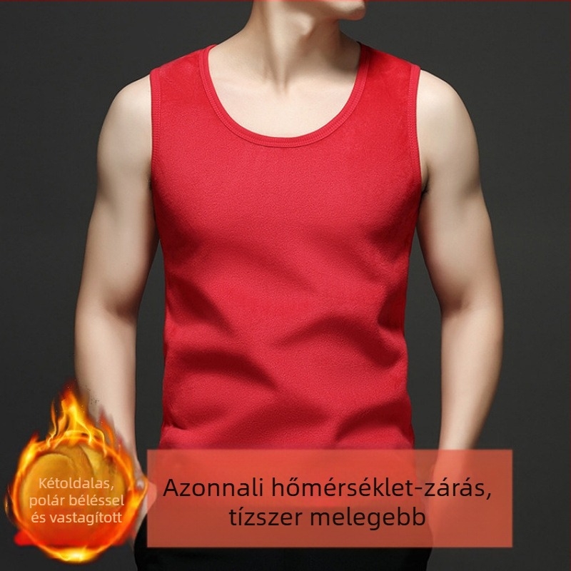 2025 téli férfi belső termo mellény dupla oldalas arany bársonnyal, fleece bélés, 320 g