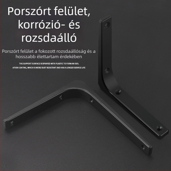 Ívelt rozsdamentes acél polctartó, 90°-os háromszög alakú, falra szerelhető
