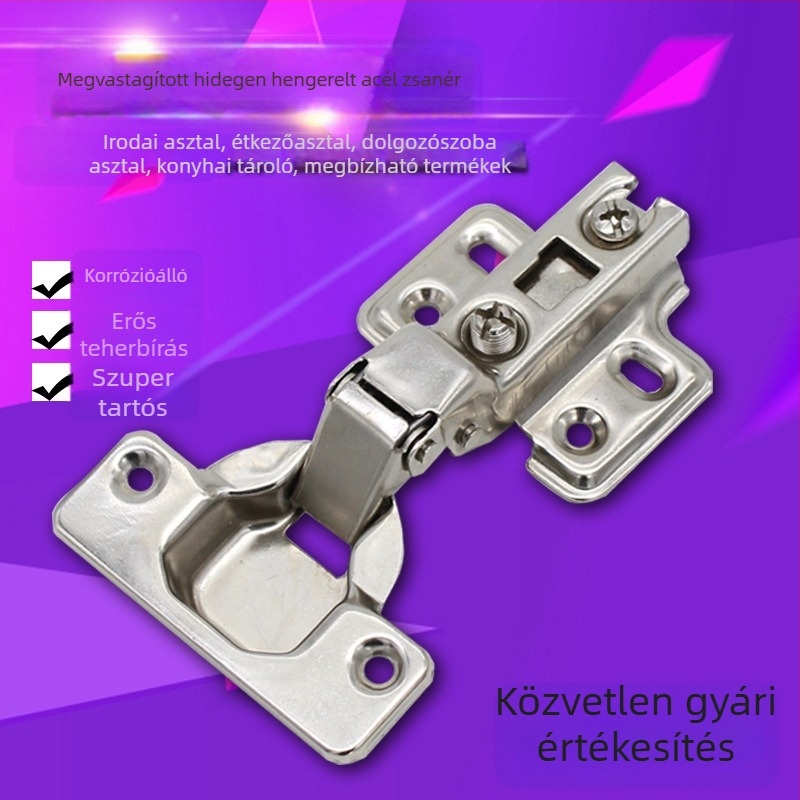 Gardrób- és szekrényajtókhoz való vastag pánt, hidegen hengerelt acélból, nikkelezett bevonattal
