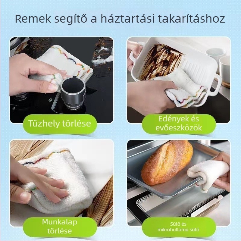 12 rétegű mosogatókendő pamut fonalból, olajálló, nedvszívó, szöszmentes, nyomtatott mintával