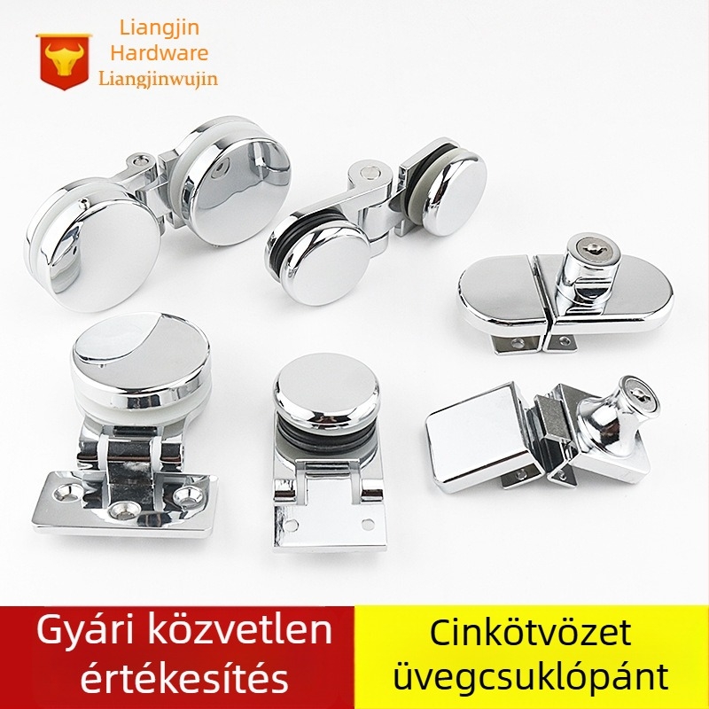 Keret nélküli üvegajtó vitrinszekrényhez, 180°, kétoldalas golyóscsapágyas