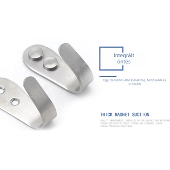 Csiszolt rozsdamentes acél ajtóakasztó, modern minimalist design, fürdőszoba és konyha; táskákhoz, kabátokhoz és kalapokhoz