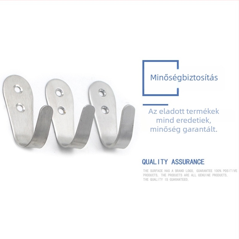 Csiszolt rozsdamentes acél ajtóakasztó, modern minimalist design, fürdőszoba és konyha; táskákhoz, kabátokhoz és kalapokhoz