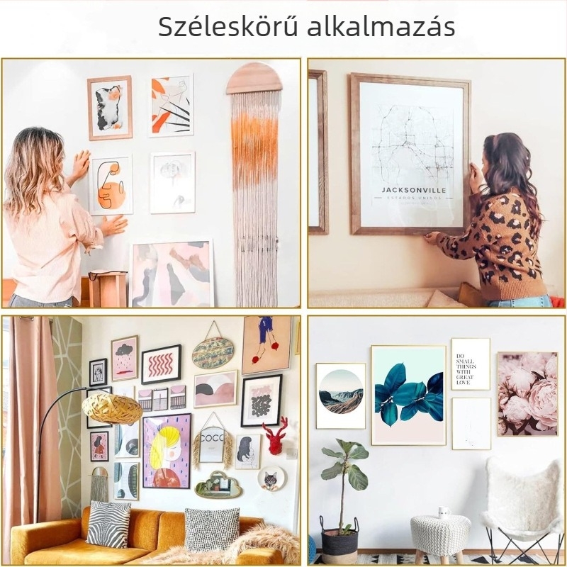 372 darabos nehéz terhelésű kép- és tükörakasztó készlet szegekkel és recézett élekkel