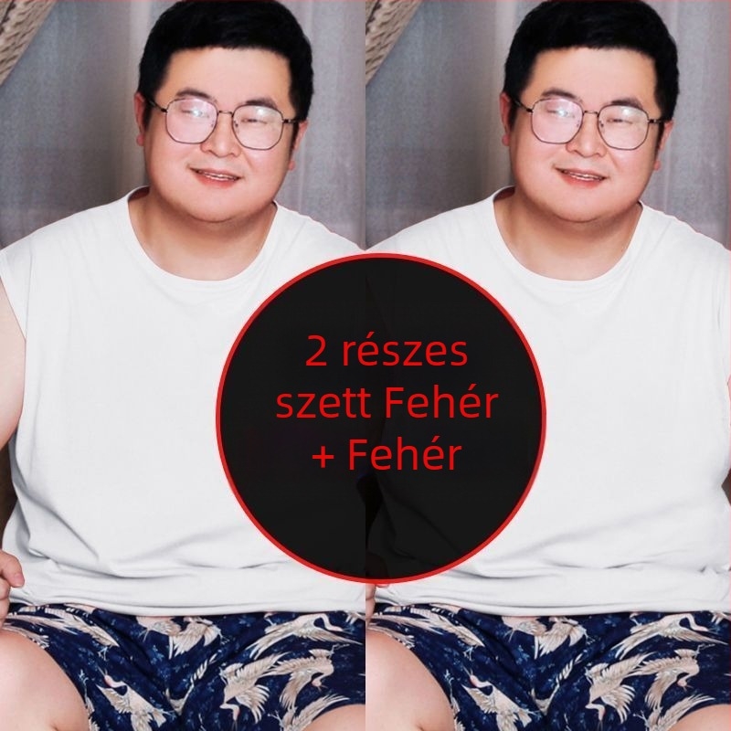 Férfi ujjatlan felső széles vállú, nyári, egyszínű, lazán szabott, plusz méret